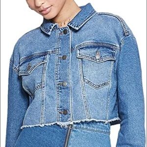 Wild Fable Women's Oversized Cropped Denim Jacket